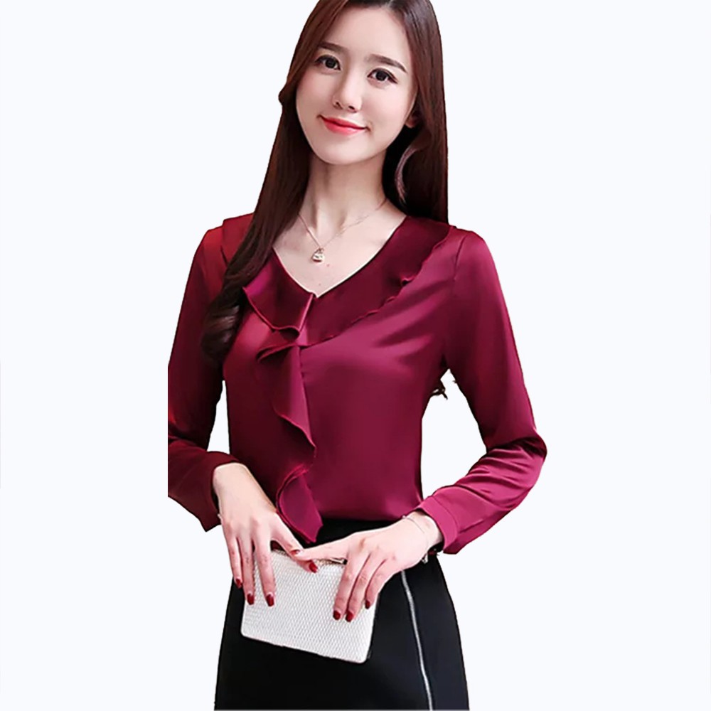 Jual Blouse Lengan Panjang Wanita Gaya Korea Variasi Rampel Haneul