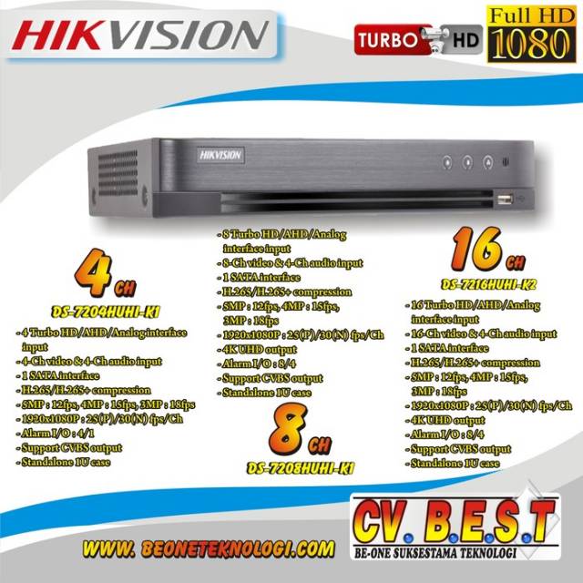 Jual Dvr Hikvision Ch Mp Support Mp Ds Huhi K E Shopee