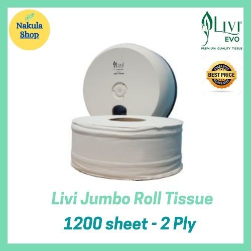 Jual GROSIR 1 DUS Tissue LIVI Eco Toilet JRT 1200 S Tisu Roll Jumbo