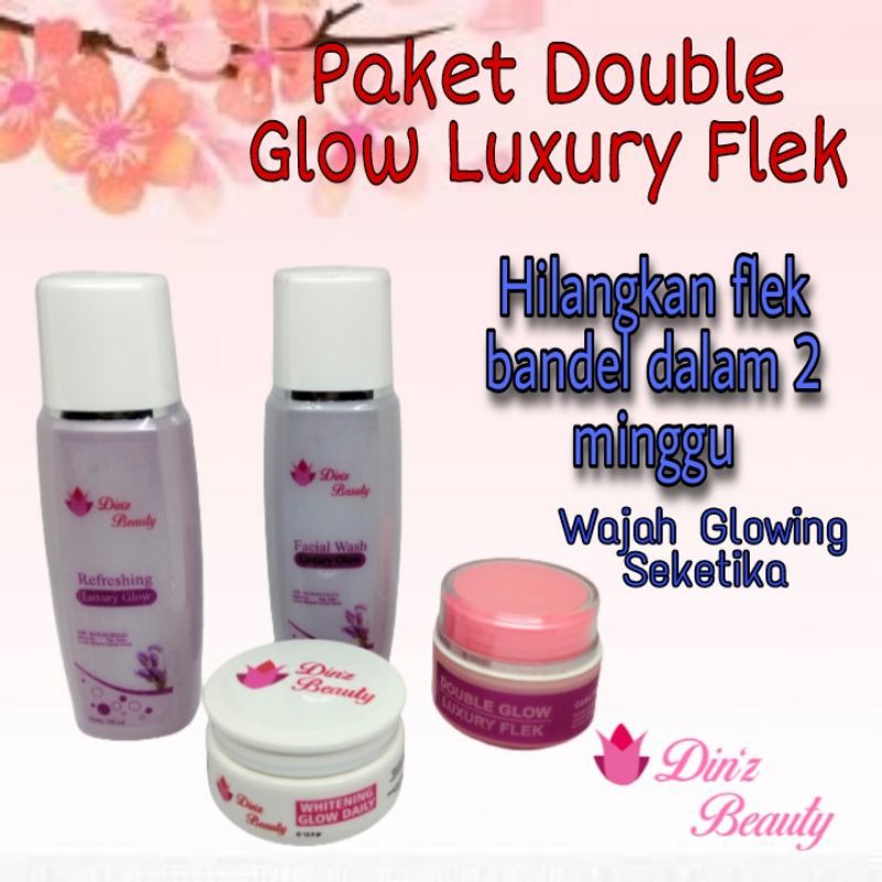 Jual PAKET DOUBLE GLOW LUXURY FLEK DINZ BEAUTY PAKET FLEK TEBAL DINZ