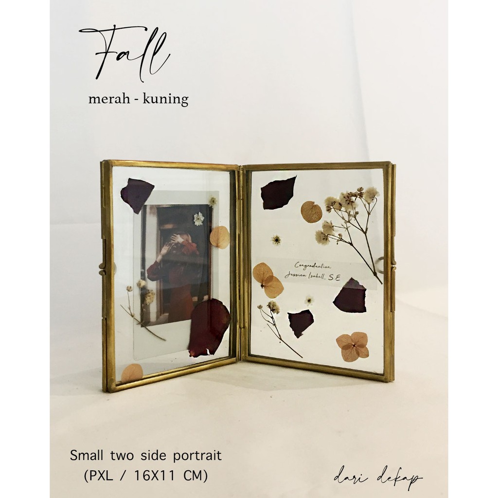 Jual FALL Pressed Dried Flowers Frame Gift Kado Wisuda Kado