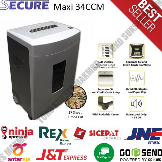 Jual Mesin Penghancur Kertas Paper Shredder Secure Maxi 34 Ccm