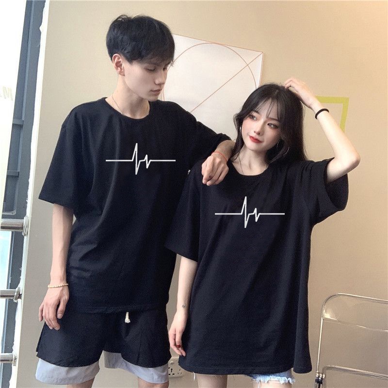 Jual Baju Kaos Distro Couple Detak Jantung Cowok Cewek Katun Combed