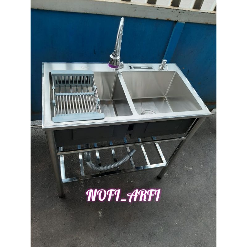 Jual PAKET KOMPLIT BAK CUCI PIRING PORTABLE UK82x45 KAKI MEJA KITCHEN