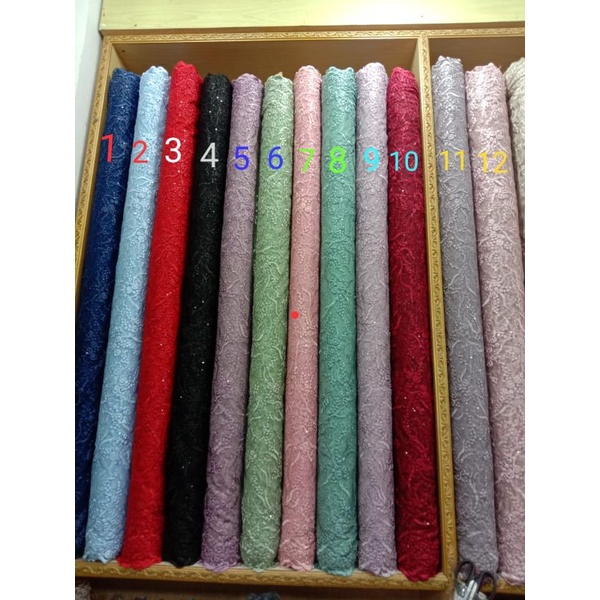 Jual Kain Tile Tulle Brokat Brokat Payet Mewah Tile Murah Kain