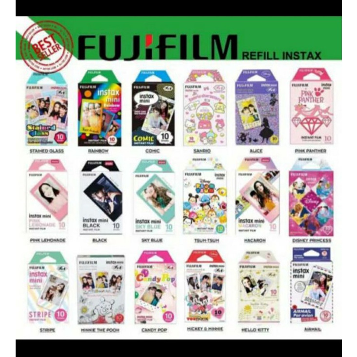 Jual 10 PCS Cetak Polaroid ASLI FILM FUJIFILM INSTAX MOTIF