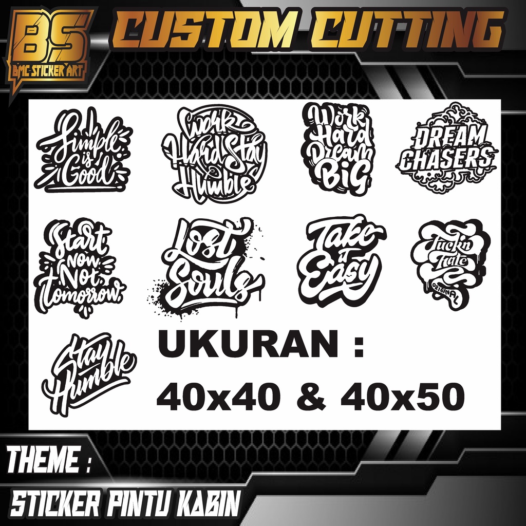 Jual Sticker Cutting Truk Bagian Pintu Kabin Typograpy Tipografi