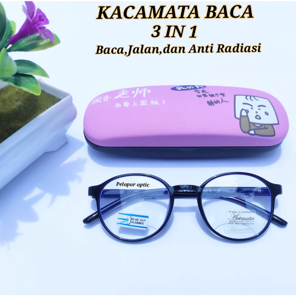 Jual COD Kacamata PLUS 3 IN 1 DOUBLE FOKUS BISA Untuk Baca Dan Jalan