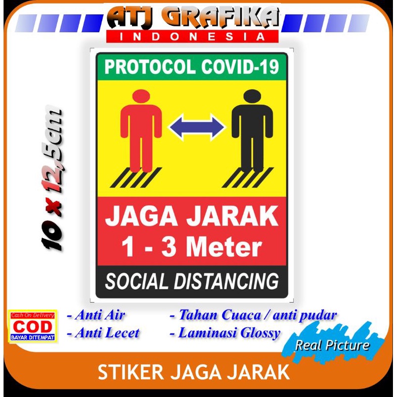 Jual Stiker Jaga Jarak Sticker Protokol Kesehatan Social Distancing