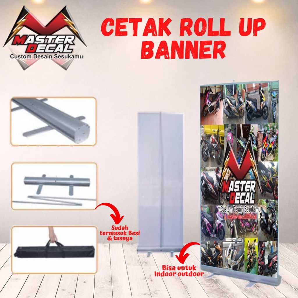 Jual Cetak Roll Up Banner Bahan Albatros Banner Vertical Print Uv Roll