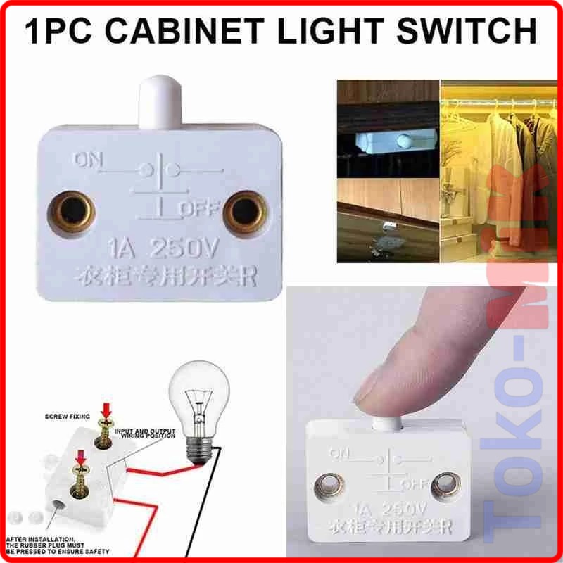 Jual Saklar Lampu Pintu Lemari Otomatis Cabinet Light Switch 220V 1A