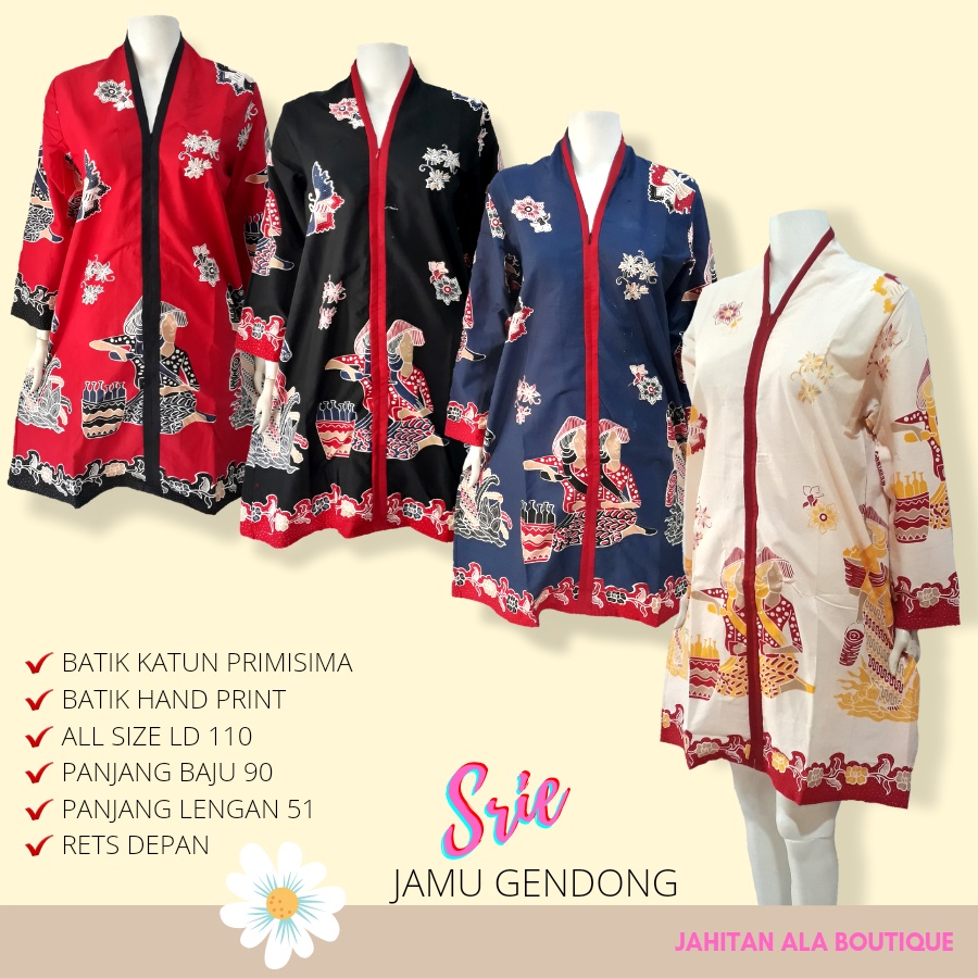 Jual Srie Tunik Batik Motif Karakter Jamu Gendong Seragam Batik