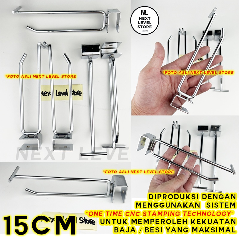 Jual Single Hook Double Kotak Ram 10 15 20 25 30 CM TEBAL 6mm Stainless