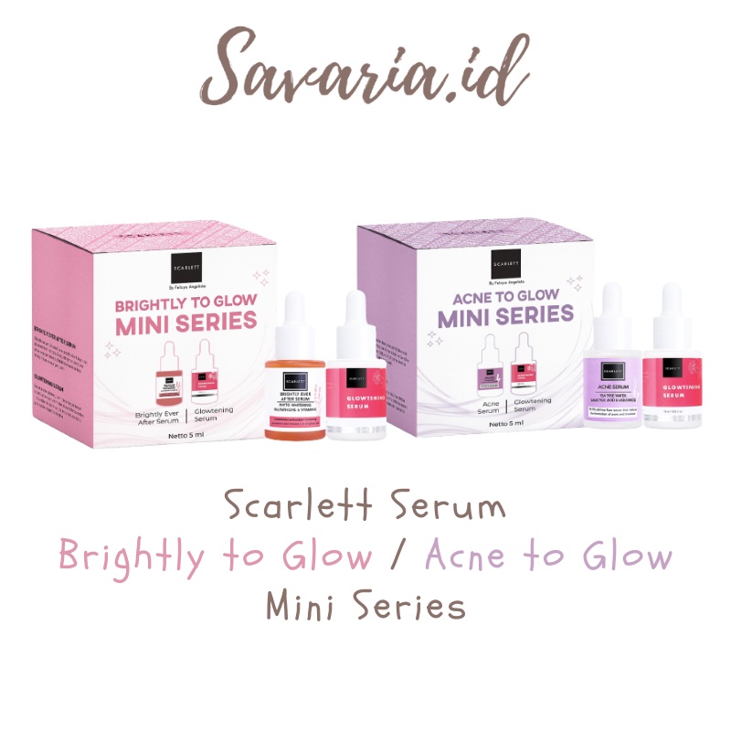 Jual Scarlett Serum Brightly To Glow Acne To Glow Mini Series