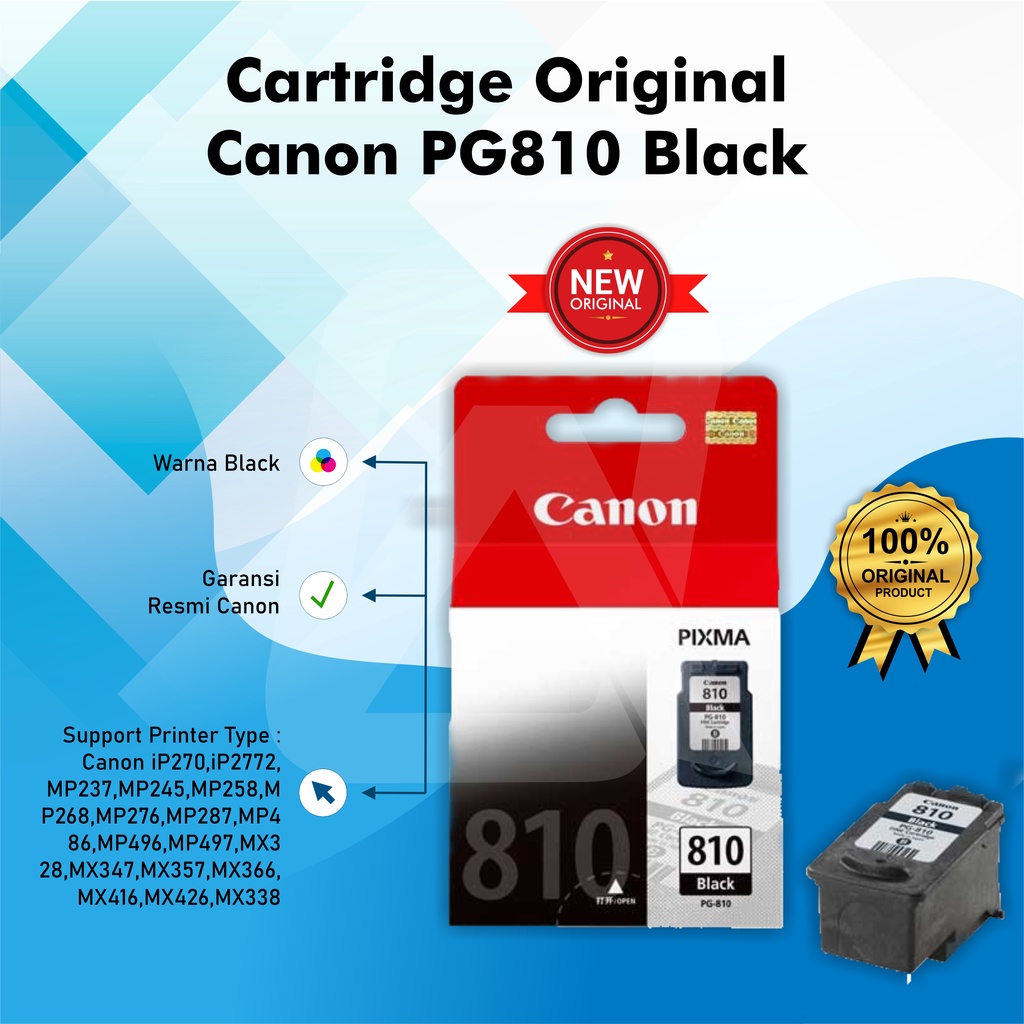 Jual Tinta Canon PG 810 Black Original Ink Cartridge Shopee Indonesia