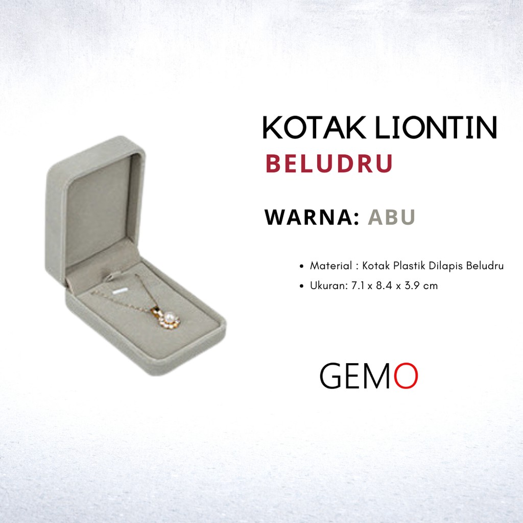 Jual KOTAK PERHIASAN ABU BELUDRU JEWELRY BOX SET CINCIN KAWIN GELANG