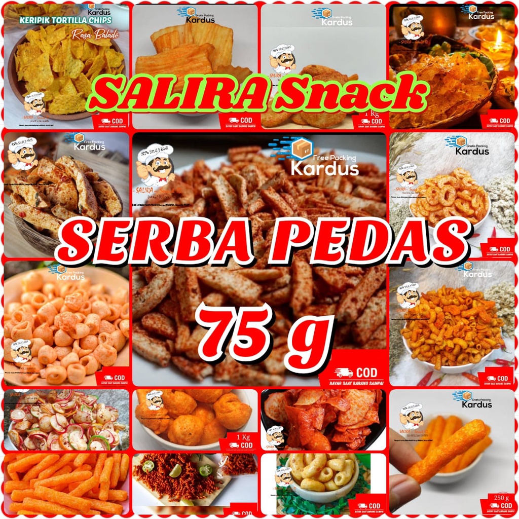 Jual 75g SERBA PEDAS COD SALIRA SNACK ANEKA MAKANAN SUPER PEDAS