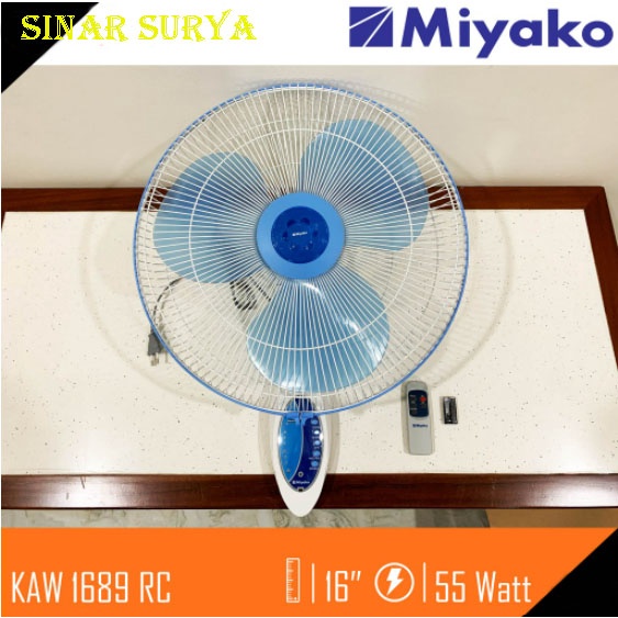 Jual MIYAKO KAW 1689 RC WALL FAN KIPAS ANGIN DINDING 16 INCH REMOTE