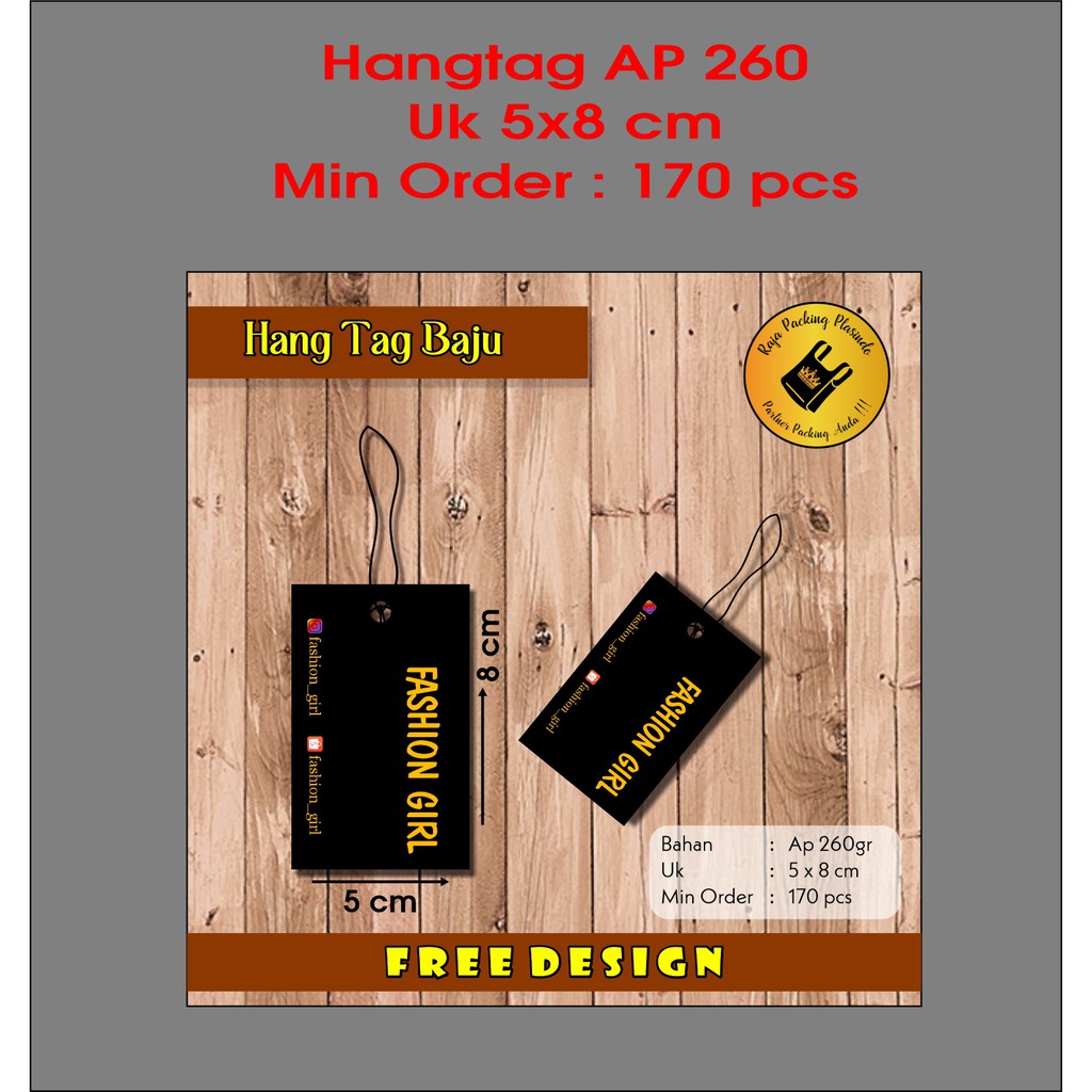 Jual Cetak Hang Tag Baju 260gsm Hangtag Label Baju Label Kaos Promo