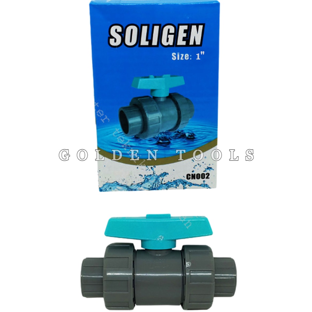 Jual SOLIGEN CN002 BALL VALVE STOP KRAN PVC KERAN WATERMUR 1 2 3 4 1