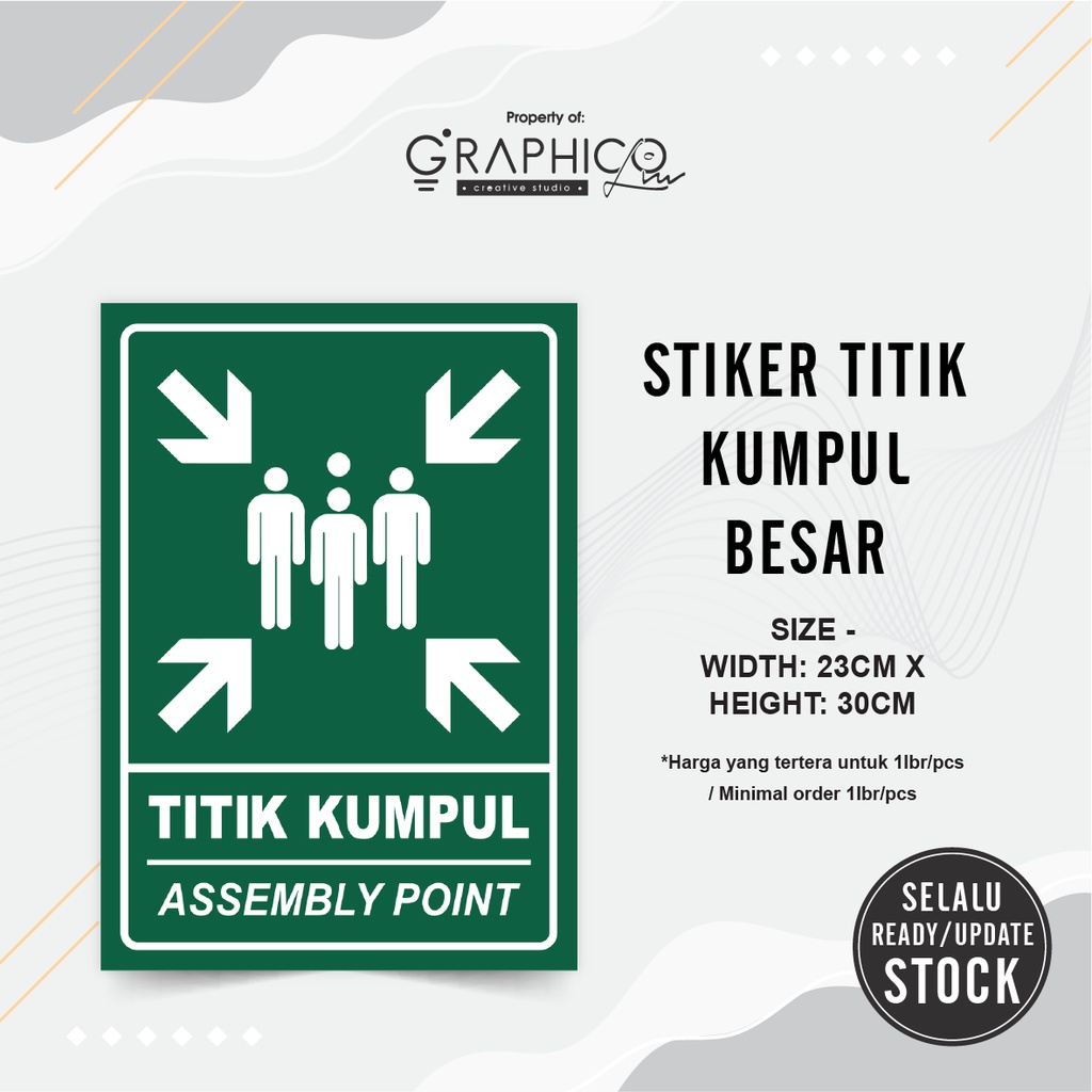 Jual Stiker Titik Kumpul Assembly Point U 23x30cm Min Order 2lbr