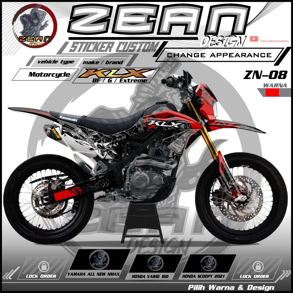 Jual Cod Decal Sticker Motor Cross Klx Bf Fullbody Dekal Stiker