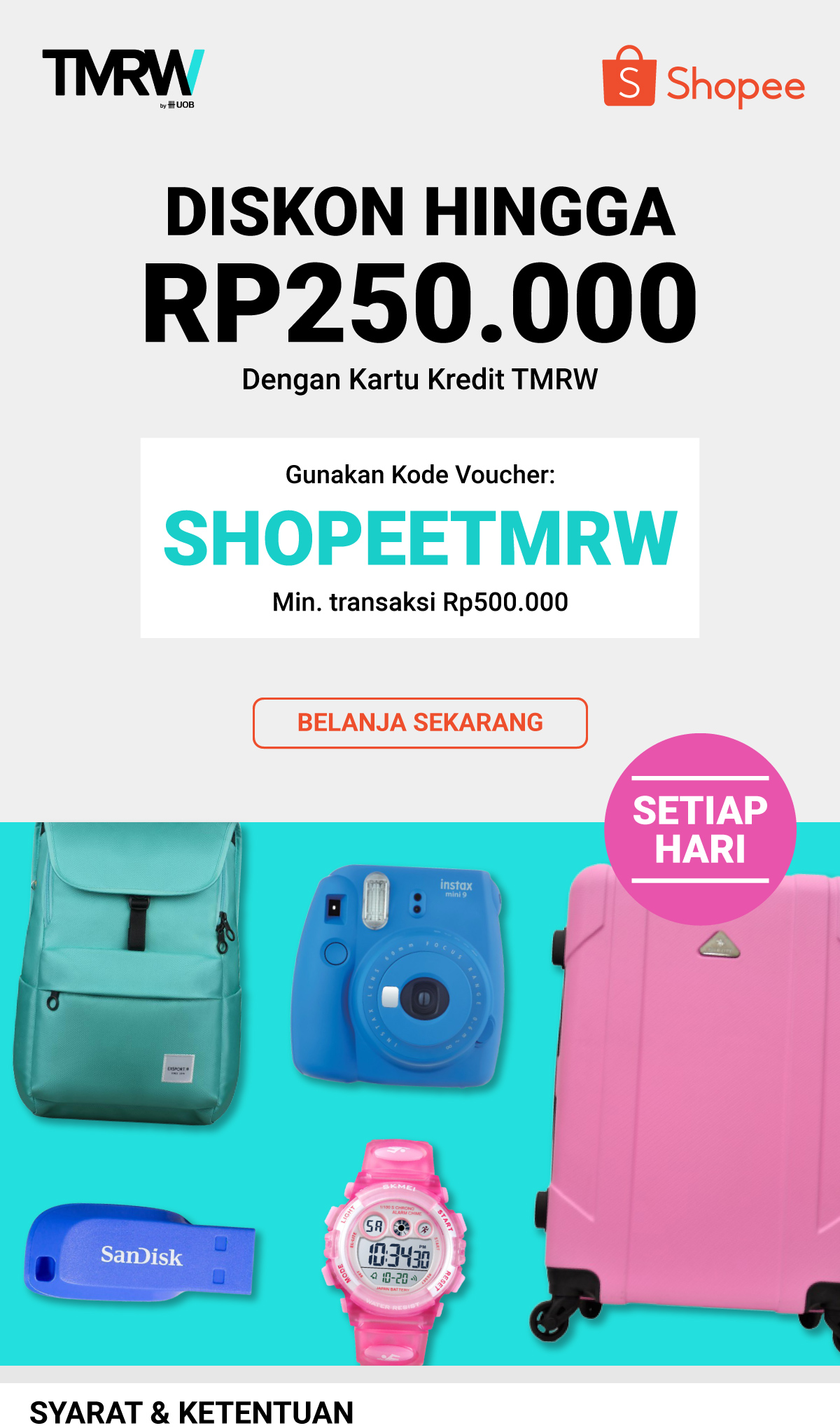 Diskon 250RB Pakai Kartu Kredit TMRW