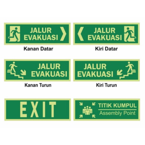 Jual Rambu Jalur Evakuasi Exit Cm X Cm Akrilik Sticker Fosfor