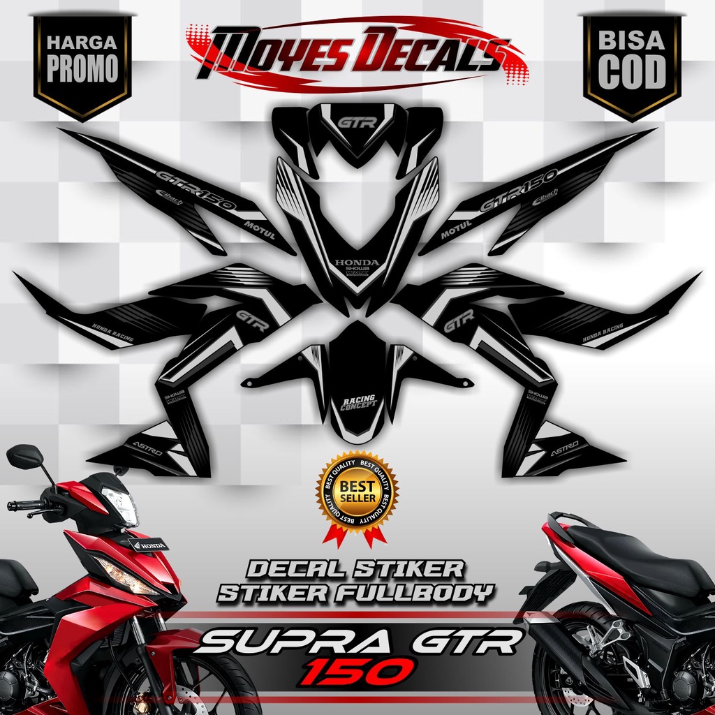 Jual Bayar Ditempat Decal Stikerhonda Supra Gtr 150 Full Body Skotlet