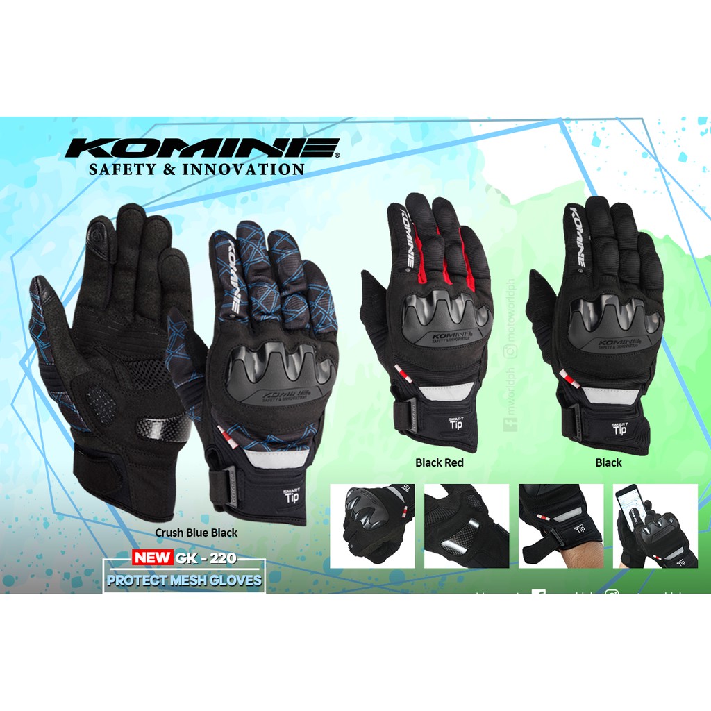 Jual Sarung Tangan Komine Gloves Komine GK 220 Full Finger Touch Screen