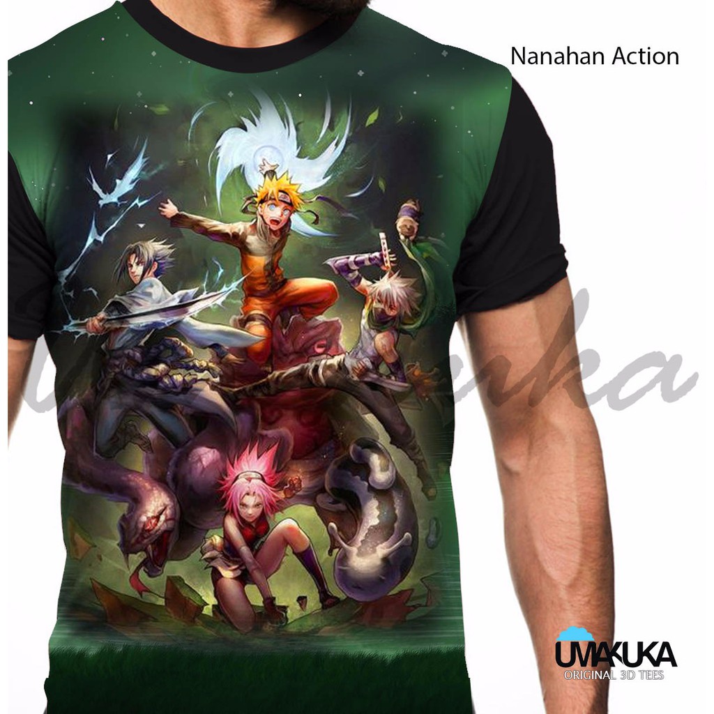 Jual Baju Tshirt Kaos D Fullprinting Anime Naruto Sasuke Kakashi