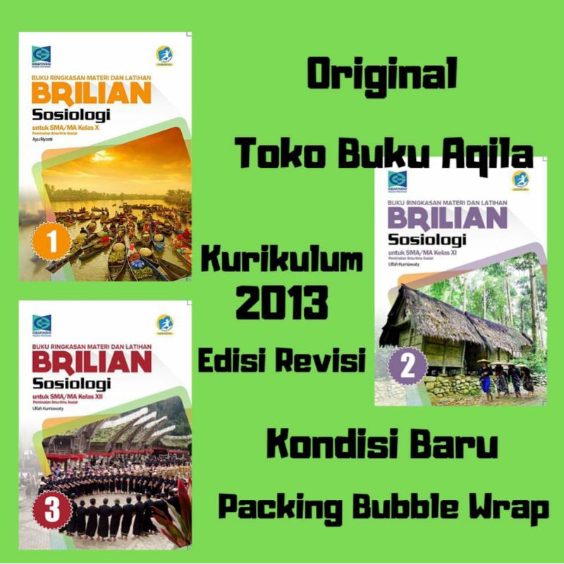 Jual Buku Brilian Sosiologi Kelas X XI XII 1 2 3 SMA K13 Revisi