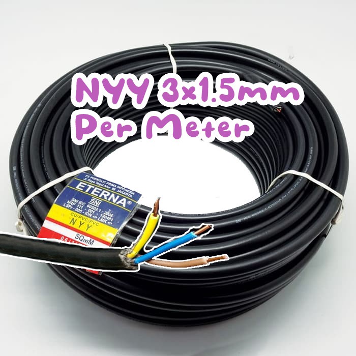 Jual Kabel Nyy X Kawat Hitam Isi Per Meter Sni Eterna Shopee