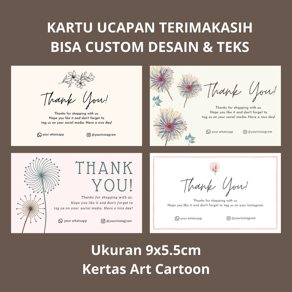 Jual Pcs Kartu Ucapan Terimakasih Thanks Card Olshop Thank