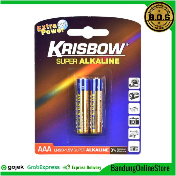 Jual Batu Batre A3 AAA Krisbow Baterai Alkaline Ukuran AAA A3 ISI 2 Pcs