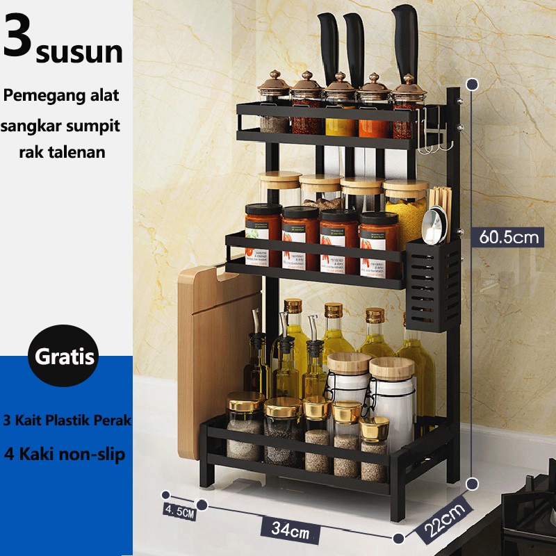 Jual Rak Dapur Rak Rempah Rak Bumbu Stainless Steel Rak Penyimpanan