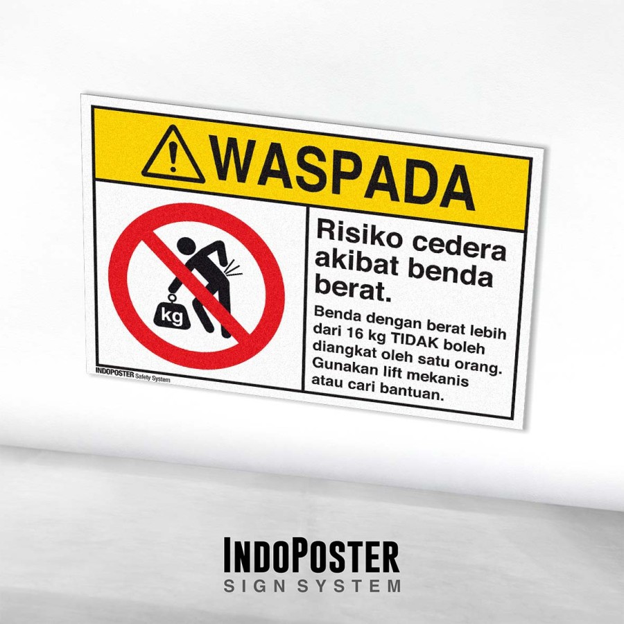 Jual Stiker Safety Sign Rambu K3 ANSI Risiko Cedera Akibat Benda Berat