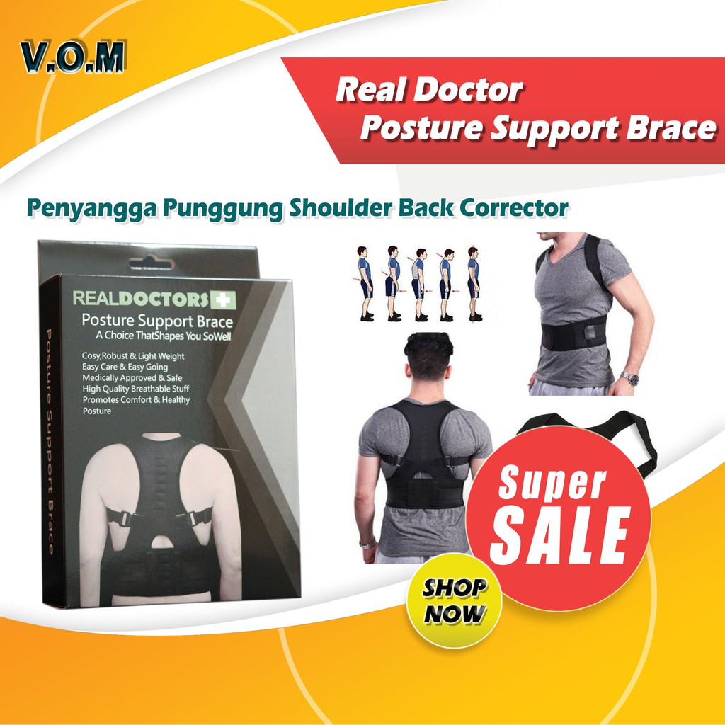 Jual VOM Posture Support Brace Penyangga Punggung Shoulder Back