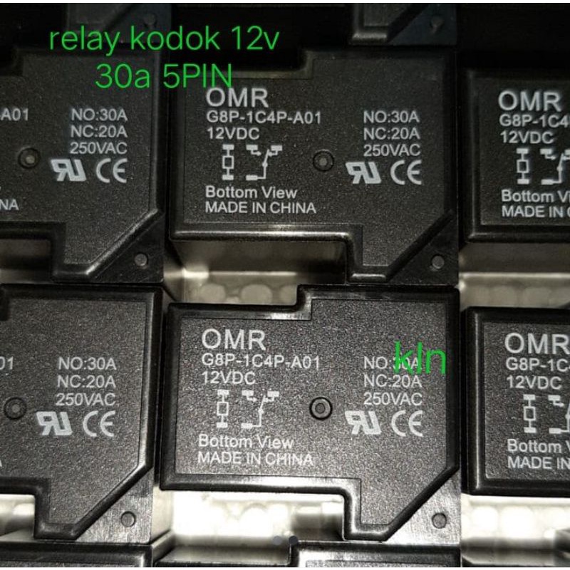 Jual RELAY KODOK 12V 30A OMR 5PIN 5 KAKI RELAI 12VOLT 30 AMPERE L