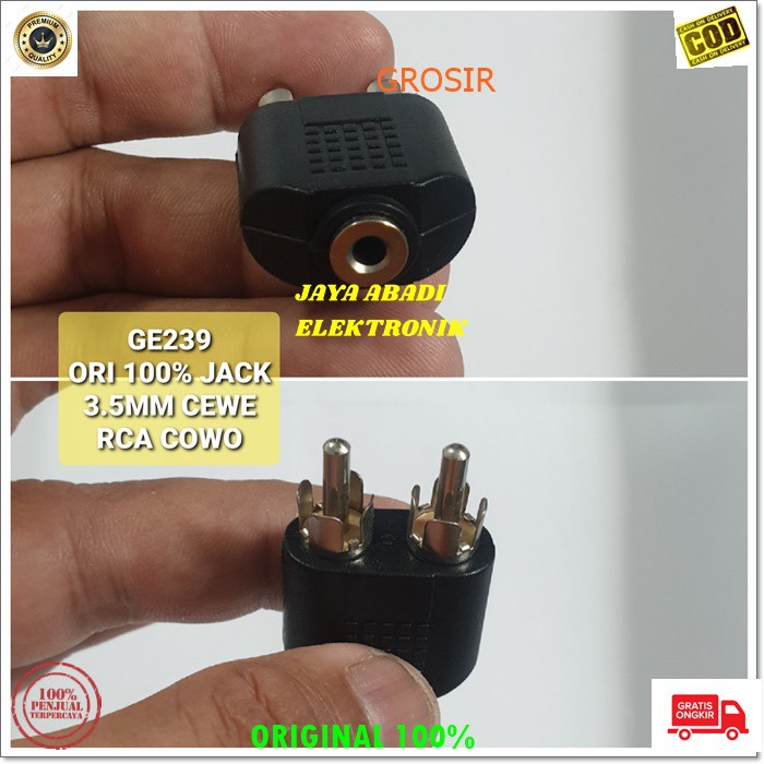 Jual G Original Jack Rca Cowo Dan Rca Cewe Adapter Konektor