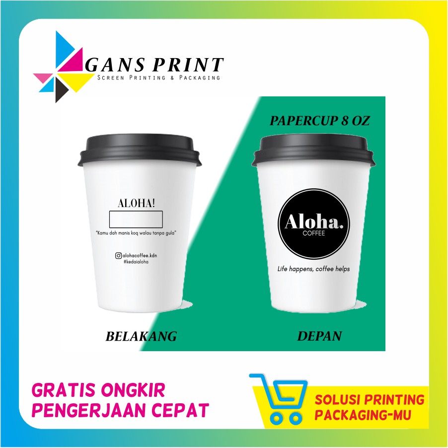 Jual Sablon Paper Cup Oz Tutup Cetak Warna Shopee Indonesia