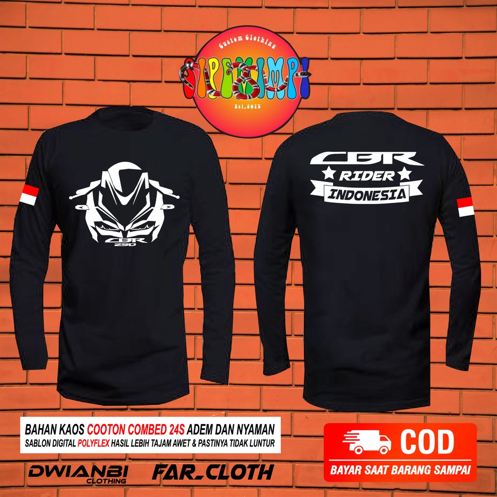 Jual BAJU KAOS CBR 250 RIDER INDONESIA KAOS MOTOR DISTRO PREMIUM