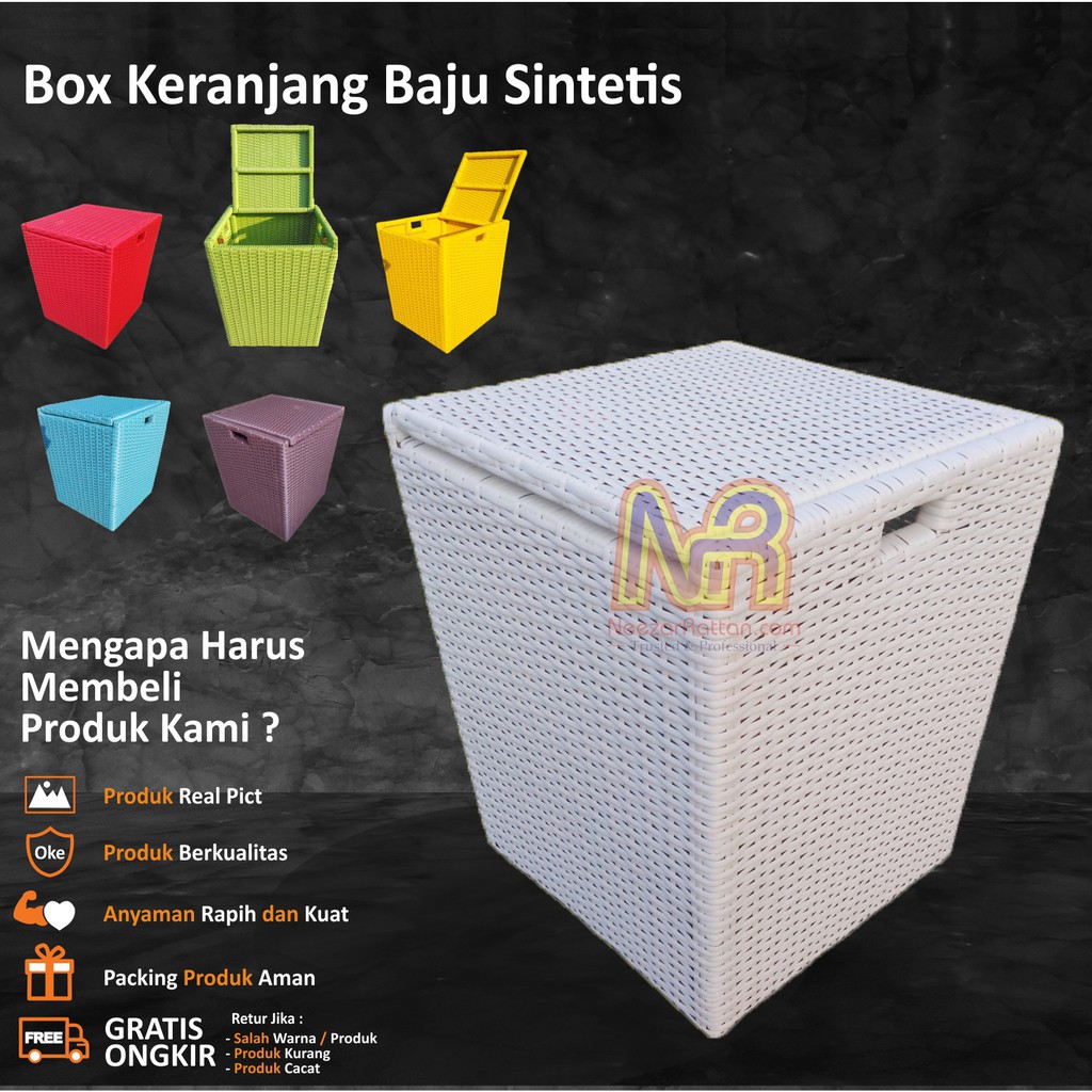 Jual Keranjang Kotak Box Rotan BAJU Bayi Bersih Kotor Laundry Dari