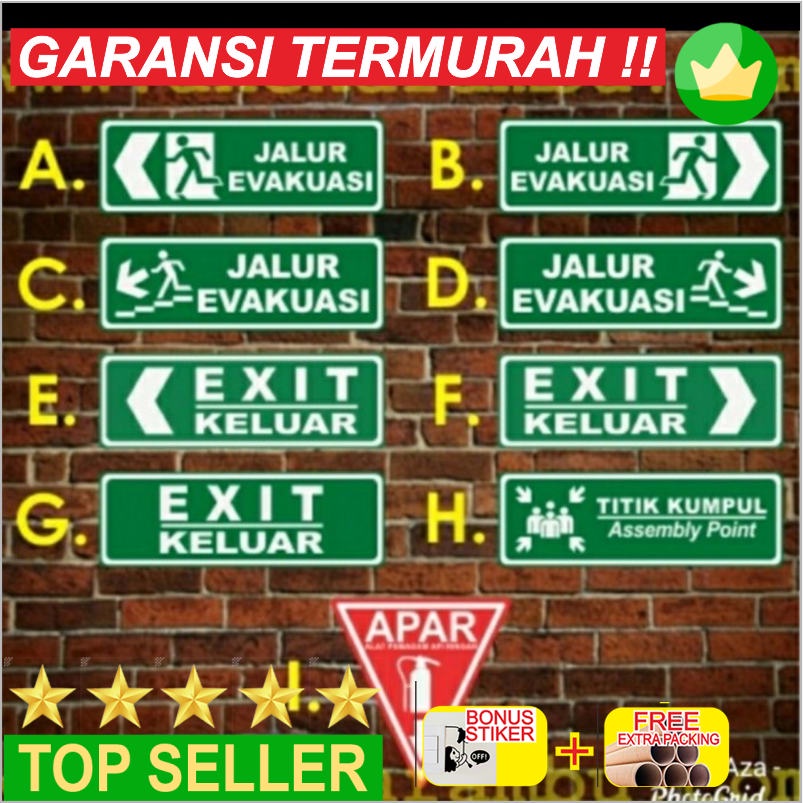 Jual Grosir Sign Jalur Evakuasi Dan Rambu Exit Akrilik 30x10cm