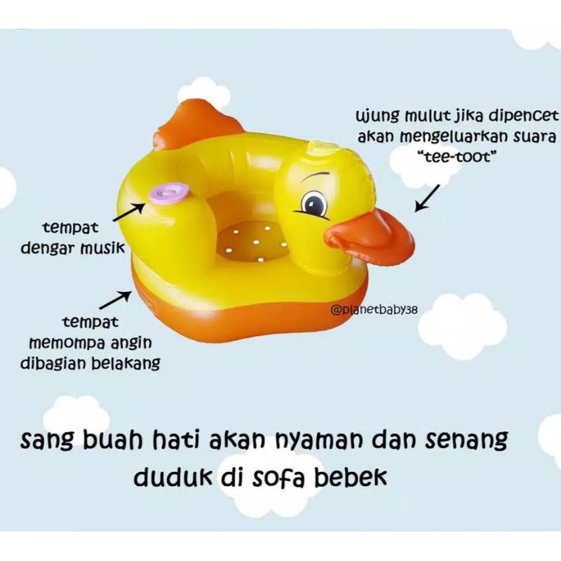 Jual PVC KURSI SOFA BAYI ADA MUSIK BAHAN PVC POMPA ANGIN BEBEK MUSIK