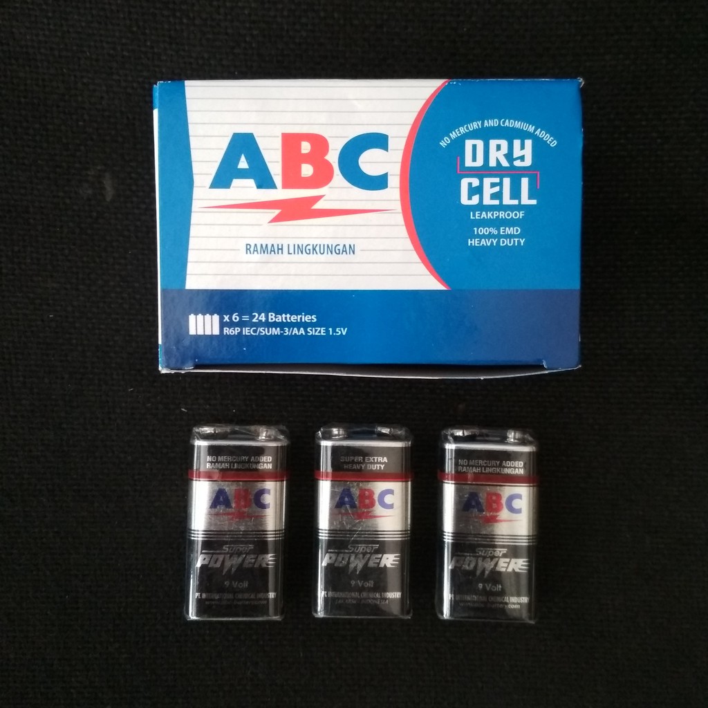 Jual Baterai ABC Kotak 9 Volt Super Power 1pcs Shopee Indonesia