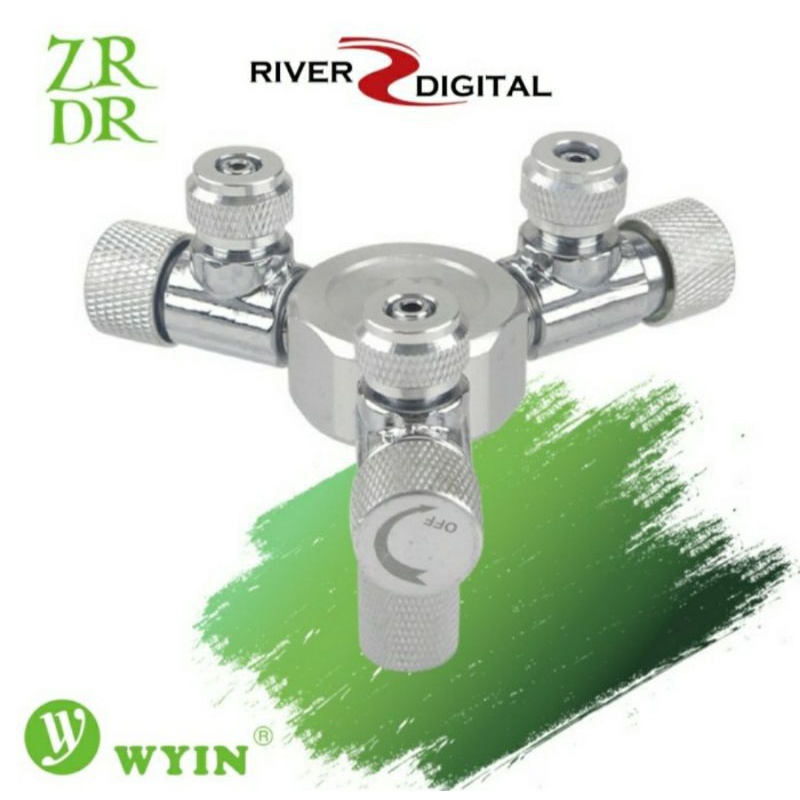 Jual WYIN ZRDR Co2 Splitter 3 Way Regulator Aquascape Spliter Output