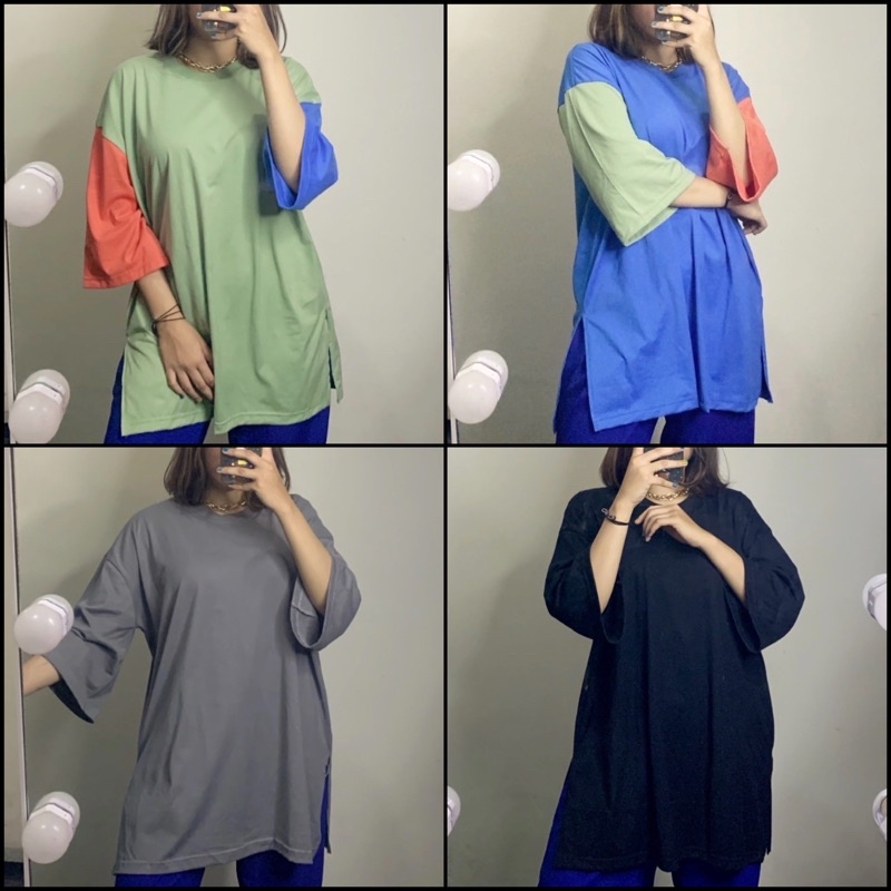 Jual KAOS POLOS OVERSIZE BASIC LENGAN 7 8 TOP HIJAB BASIC Shopee