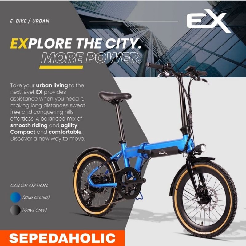 Jual Sepeda Lipat Listrik United Ex Electric E Bike Folding Inch