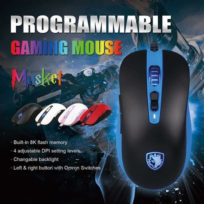 Jual Jual Mouse Gaming Sades Musket Dpi Pixart A Programable